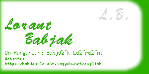 lorant babjak business card